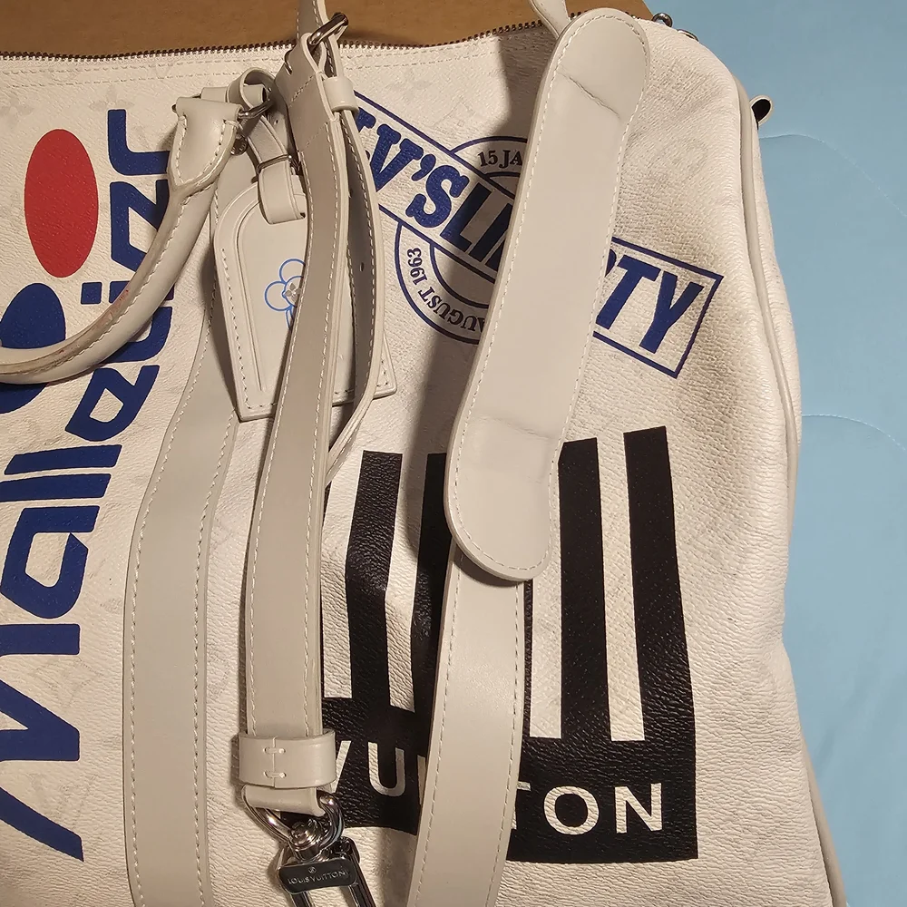 Louis Vuitton White Graphic Duffel Bag